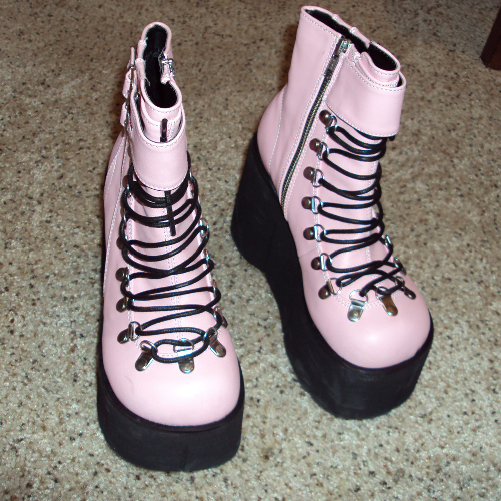 Pink Punk Boots Demonia size 7